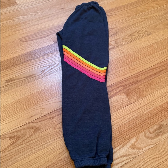 Aviator Nation Pants - Adult Aviator Nation Neon Stripe Sweatpants